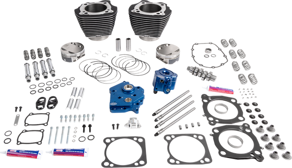 S&S Cycle 310-1393 132" Power Package - Balck with Highlights - 114"/117" M8