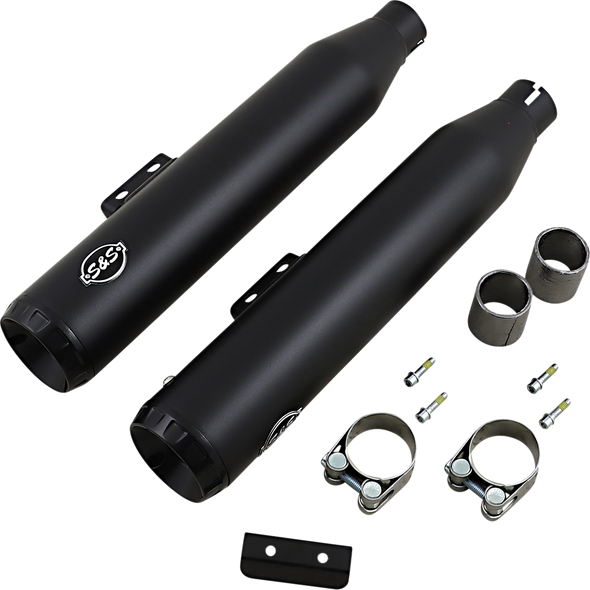 S&S Cycle 550-0754B Grand National Slip-On Mufflers - M8 Softail