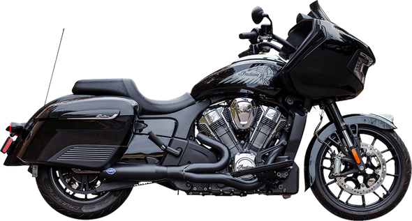 S&S Cycle 550-1084 2-into-1 Qualifier Exhaust System - Black - Stainless Steel