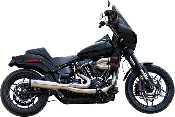S&S Cycle 550-1105 2-into-1 Qualifier Exhaust System - Brushed Stainless