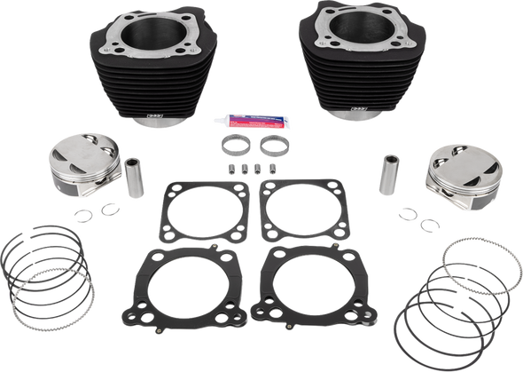 S&S Cycle 910-0846A 132" Cylinder Kit - Wrinkle Black w/o Highlighted Fins - M8