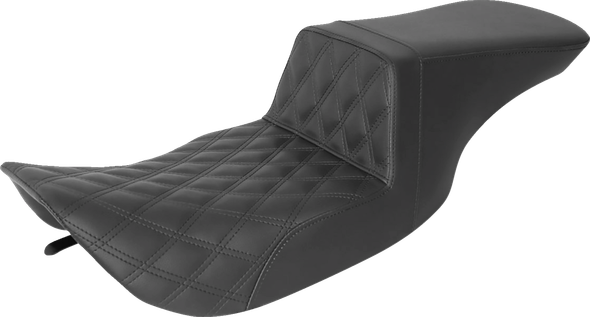 Saddlemen 897-06-192 Tour Step-Up Seat - Front Lattice Stitch - Black - FL 97-07