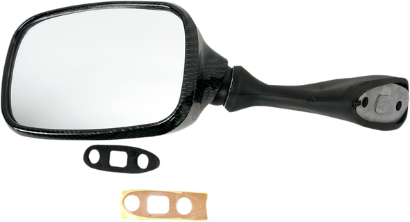 Emgo 20-78222 Mirror - Side View - Carbon Fiber - Rectangle - Left - for Suzuki