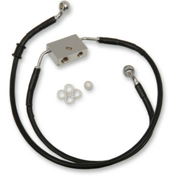 Drag Specialties 1741-5333 Brake Line - Front - +4" - Black - XL