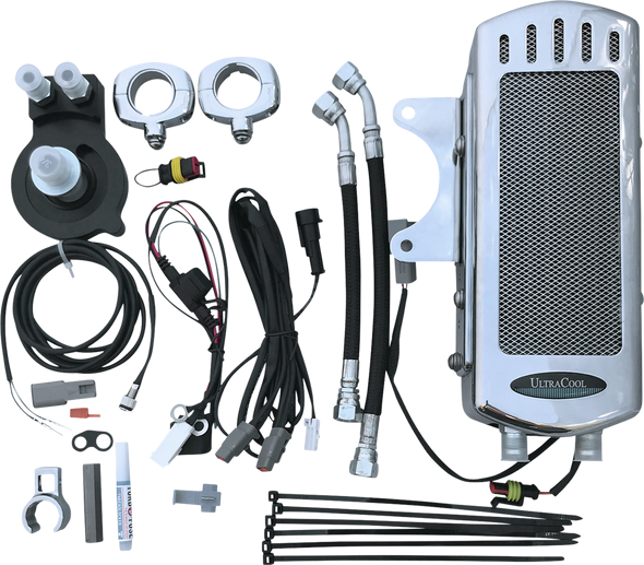 Ultracool SMSP-2C Side Mount Oil Cooler Kit - Chrome - Sportster
