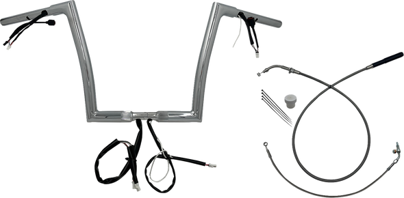 Fat Baggers Inc. 749912 1-1/4" Ez Install Flat Top Handlebar - 12" - Chrome