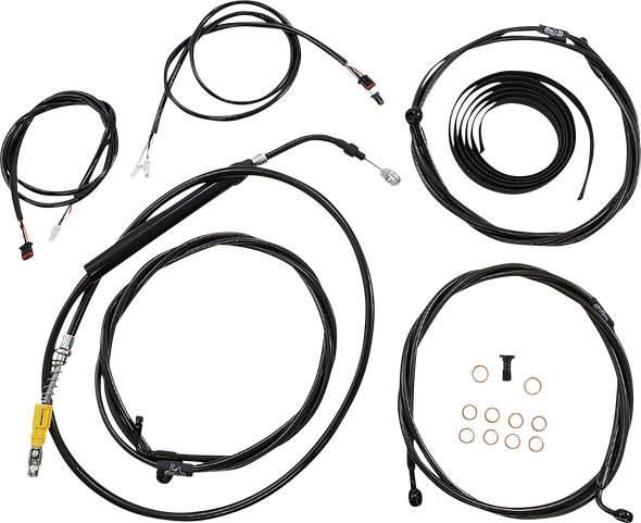 La Choppers LA-8058KT3-16M Complete Plug-and-Play Cable Kit - ABS - Midnight