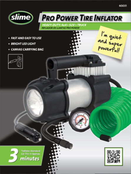 Slime Pro Power Tire Inflator Heavy Duty Compressor #40031