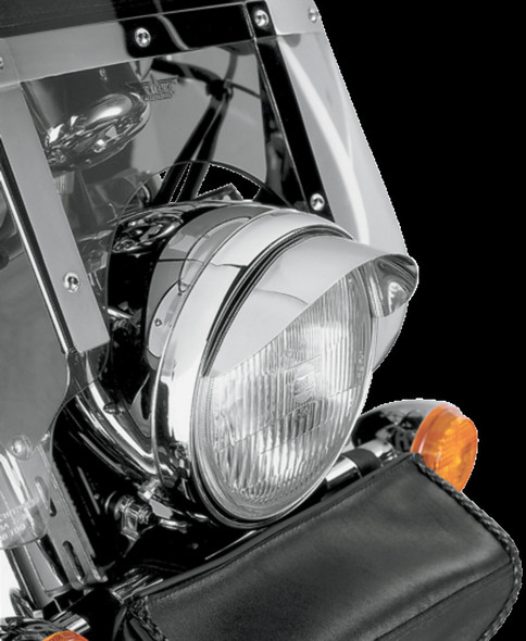 Show Chrome 7in Universal Headlight Visor Motorcycle Lighting 53-429