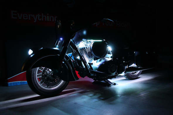 Custom Dynamics M2WK1-IND-WHITE White MagicFlex 2 LED Wheel Kit for Indian