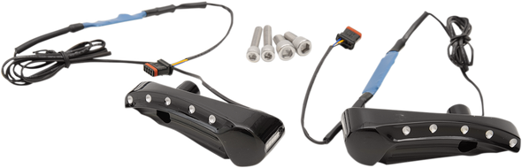 Covingtons C1300-B Turn Signals Dimpled Black CNC Billet for FLTR Road Glide