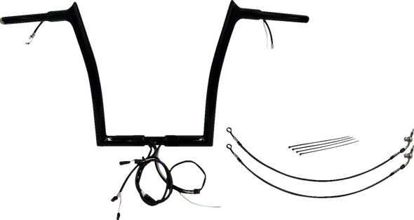 Fat Baggers Inc. 901914-B Ez Install Wired 1-1/4" Pointed Top Handlebar Kit