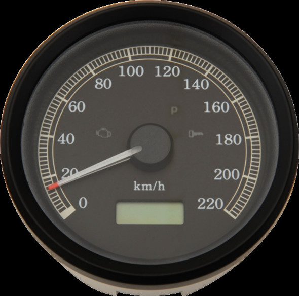 Drag 2210-0390 Black km/h Electronic Analog Speedometer Harley Dyna Sportster