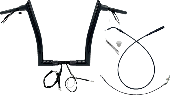 Fat Baggers Inc. 849914-B 1-1/2" Ez Install Pointed Top Handlebar - 14" - Black