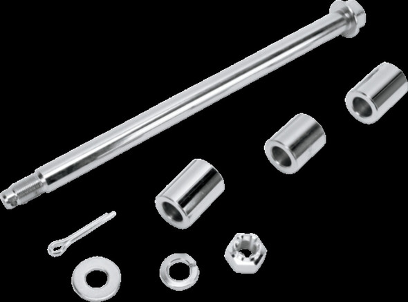 Complete Chrome Rear Replacement Axle Assembly Spacers Nut Harley 2000-2005 Dyna