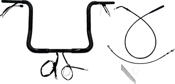 Fat Baggers Inc. 939014-B 1-1/4" Ez Install Round Top Handlebar - 14" - Black