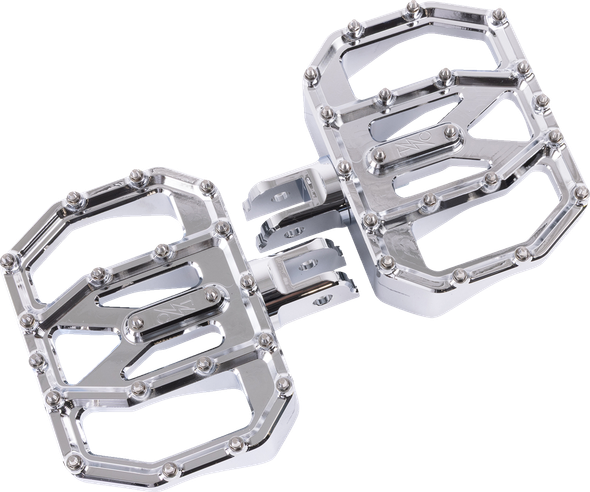 Thrashin Supply CO. TSC-2031-3-SF Mini Aggressor Floorboards - Chrome - Front