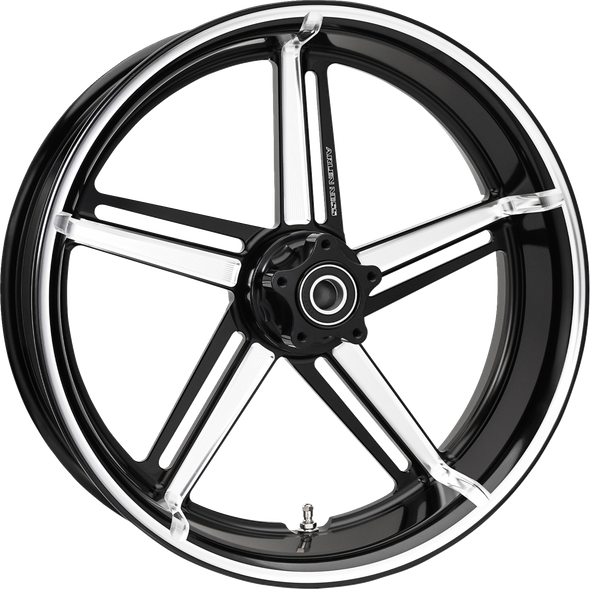 Arlen Ness 71-423 Wheel - Factory 24 - Front - Black/Contrast Cut - 21x5.5