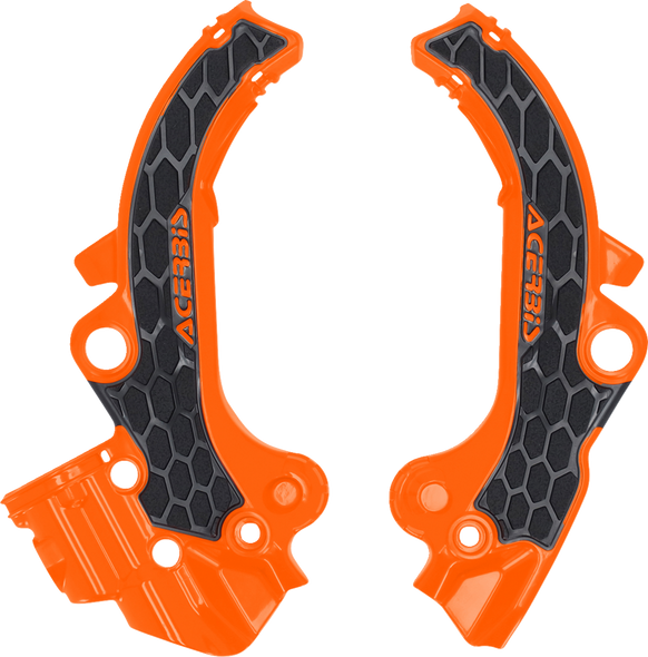 Acerbis 2985891008 X-Grip Frame Guards - Black/Orange - SX65 | TC65 | MC65