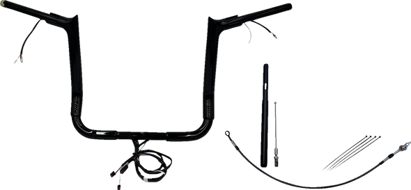 Fat Baggers Inc. 812014-B Ez Install Wired 1-1/2" Pointed Top Handlebar Kit