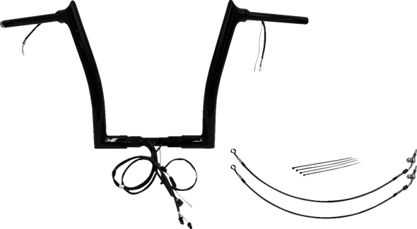 Fat Baggers Inc. 801314-B Ez Install Wired 1-1/2" Pointed Top Handlebar Kit