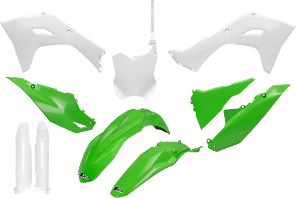 UFO KAKIT231F@444 Body Kit - Green/White - for Kawasaki - Kx 24-25