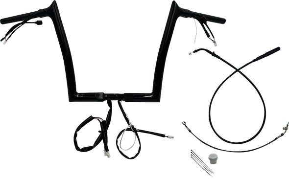 Fat Baggers Inc. 949912-B 1-1/4" Ez Install Pointed Top Handlebar - 12" - Black