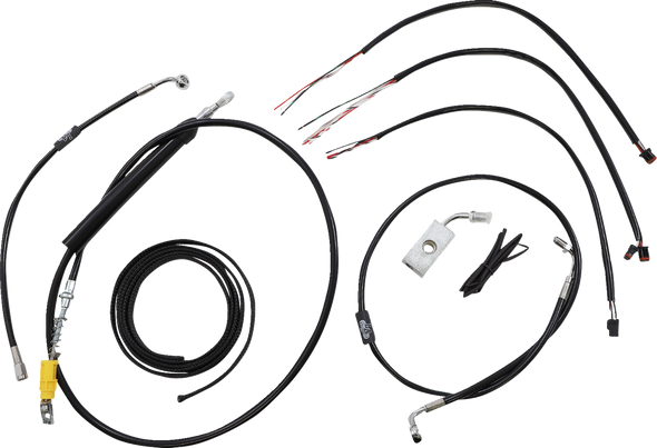 La Choppers LA-8155KT2-19B Complete Black Vinyl Braided Handlebar Cable/Brake