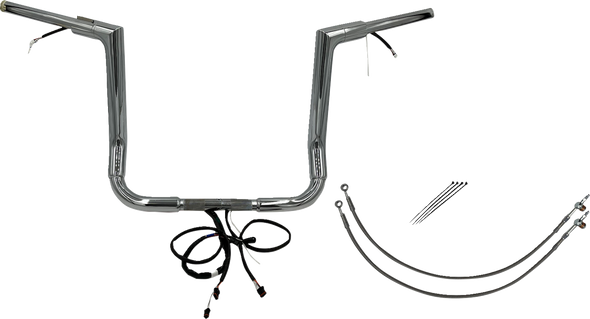 Fat Baggers Inc. 601214 Ez Install Wired 1-1/2" Flat Top Handlebar Kit - 14"
