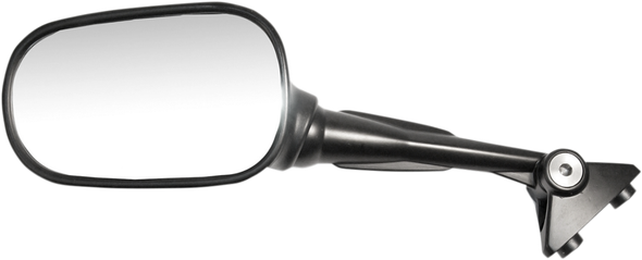 Emgo 20-24722 Mirror - Side View - Oval - Black - Left