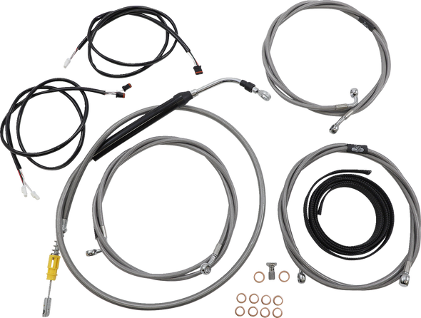 La Choppers LA-8056KT3-16 Complete Plug-and-Play Cable Kit - ABS - Stainless
