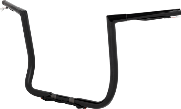 La Choppers La-7361-14BW Pre-Wired Twin Peaks Handlebar - 1-1/4" X 14" - Black