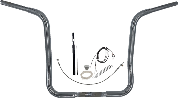 Fat Baggers Inc. 919416 1-1/4" Ez Install Round Top Handlebar Kit - 16" - Chrome