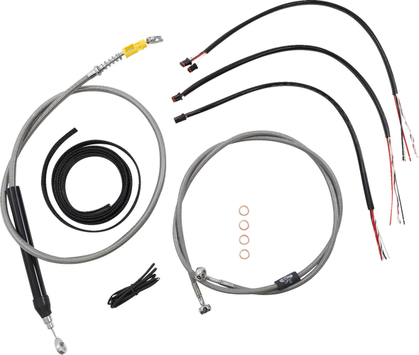 La Choppers LA-8156KT2-19 Complete Stainless Braided Handlebar Cable/Brake Line