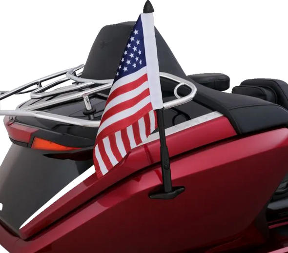Show Chrome 52-973BK Folding Flag Pole - Black - Gl 1800