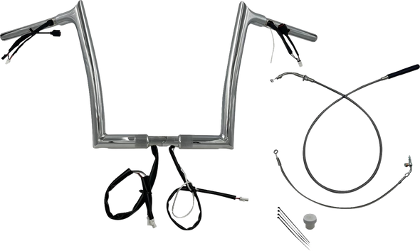 Fat Baggers Inc. 949912 1-1/4" Ez Install Pointed Top Handlebar - 12" - Chrome