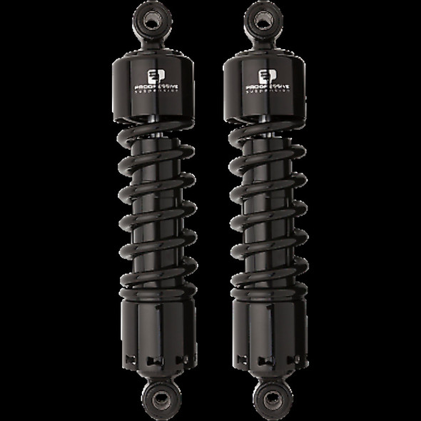 Progressive 412 Series 12" Black Heavy Duty Rear Shocks Harley Dyna 91-15