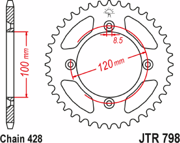 JT Sprockets JTR798.51 Rear Sprocket - 51 Tooth - for Yamaha