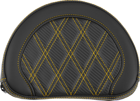 Saddlemen 051320707 Contoured Sissy Bar Pad - Lattice Stitch - Gold Stitch