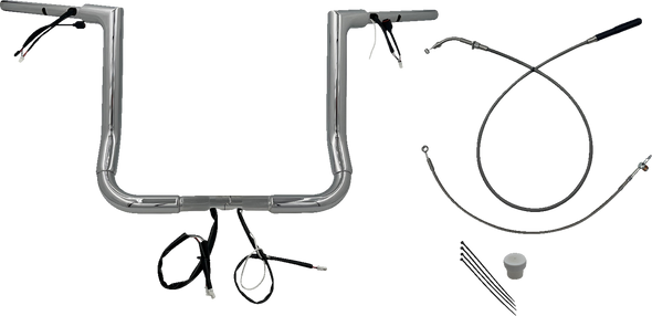 Fat Baggers Inc. 649014 1-1/2" Ez Install Flat Top Handlebar - 14" - Chrome