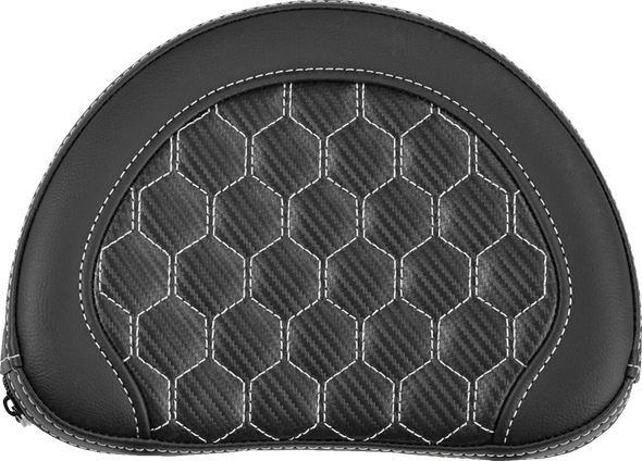 Saddlemen 051319006 Contour Sissy Bar Pad - Honeycomb - White Stitch - Universal
