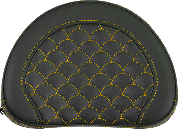 Saddlemen 051320907 Contoured Sissy Bar Pad - Dragon Scale - Gold Stitch