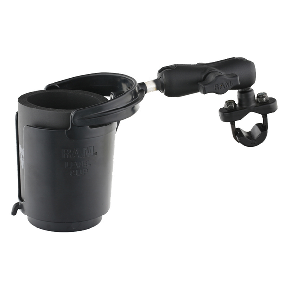 Ram Mounts RAM-B-132RU Handlebar Rail Mount with U-Bolt Base, Level Cup Drink