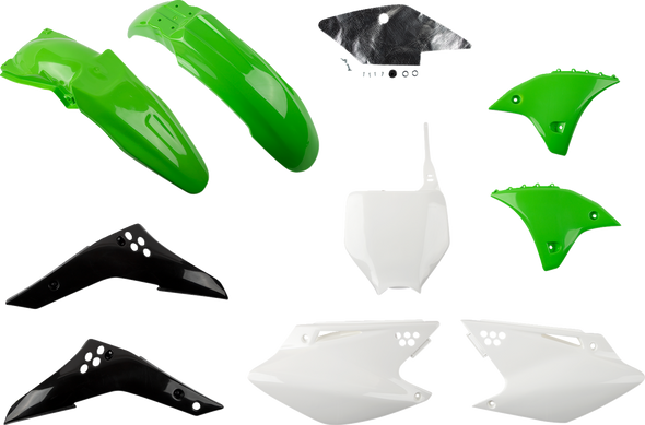 UFO KAKIT204@999 Repl Body Kit - Oem Green/White/Black - for Kawasaki - Kxf 06