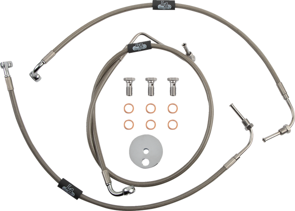 LA Choppers LA-8230B19 Brake Lines - 20" Ape Hanger Handlebars - Stainless Steel