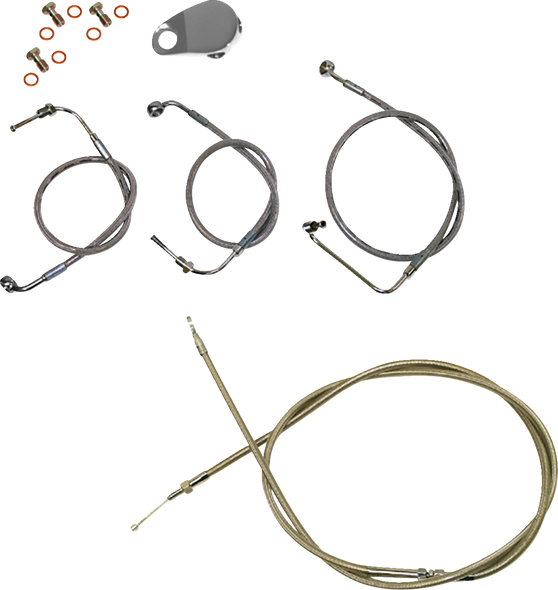La Choppers LA-8155KT-13 Standard Stainless Braided Handlebar Cable/Brake Line