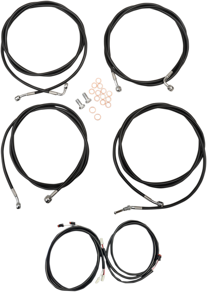 La Choppers LA-8054KT3-13B Complete Plug-and-Play Cable Kit - ABS - Black