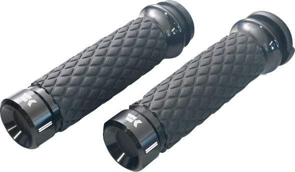 Khrome Werks 500300 Klassic Grips - Custom Contour - Diamond - Black