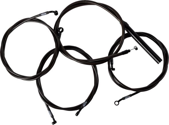 La Choppers LA-8059KT2-16M Complete Midnight Braided Cable Kit - 23-25 Touring
