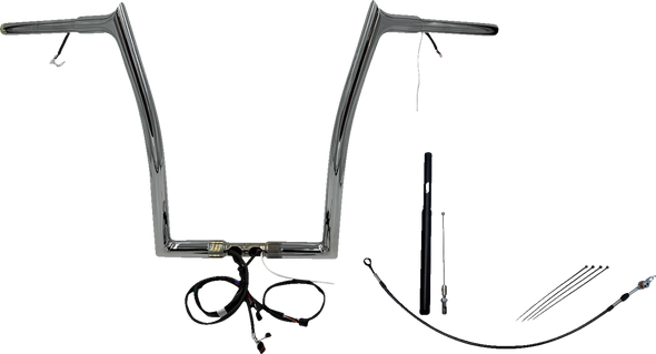 Fat Baggers Inc. 912916 Ez Install Wired 1-1/4" Pointed Top Handlebar Kit - 16"